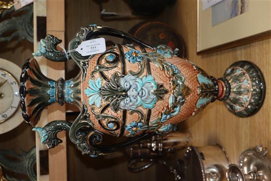 A large Rorstrand majolica vase height 49cm